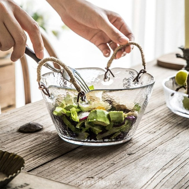 Bol de Service en Verre Transparent : Parfait pour les Repas Quotidiens et les Occasions Spéciales