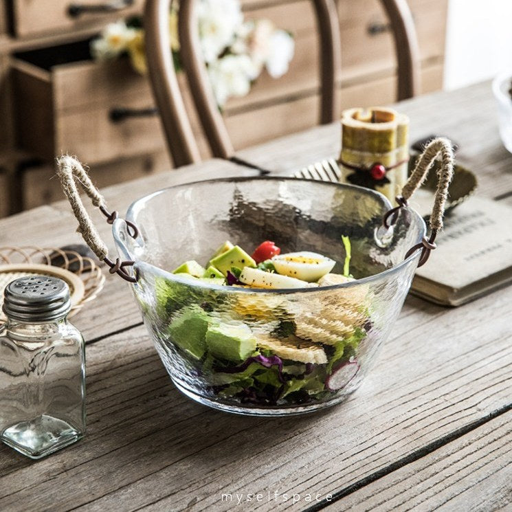 Bol de Service en Verre Transparent : Parfait pour les Repas Quotidiens et les Occasions Spéciales