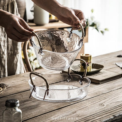 Bol de Service en Verre Transparent : Parfait pour les Repas Quotidiens et les Occasions Spéciales