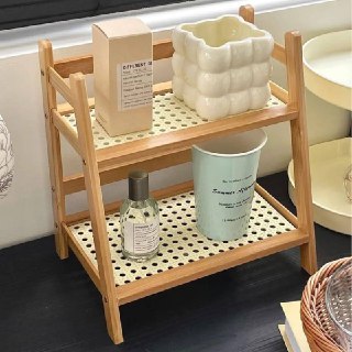Étagère de Rangement Chic en Bambou et Rotin - Parfaite pour la Décoration de la Maison