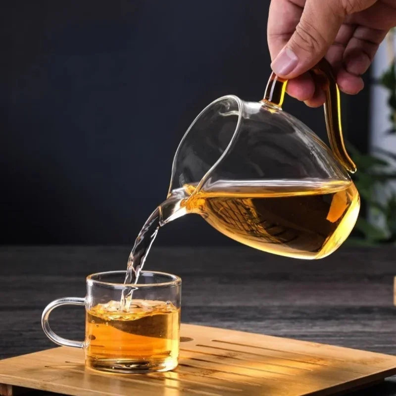 3 Tasse à Thé en Verre Borosilicaté avec Poignée Colorée 350ml