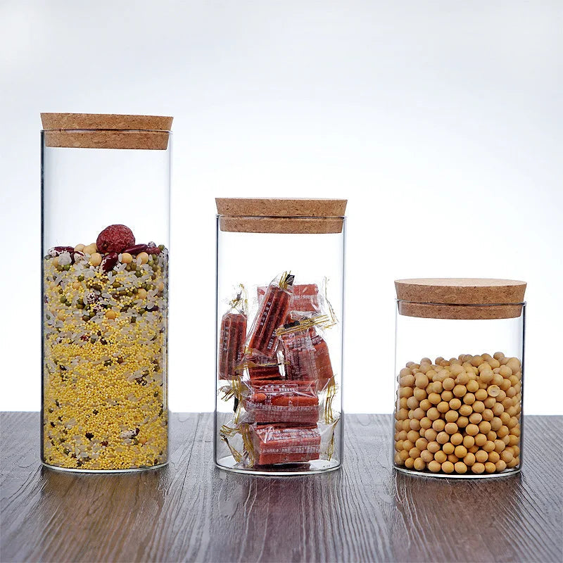 Rangement Chic : Bocal de Verre Droit et Transparent