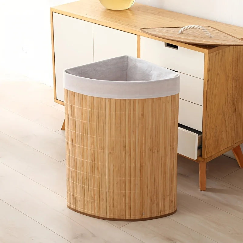 Panier à Linge Sale Pliable en Bambou – Avec Couvercle | Organisation Maison & Buanderie