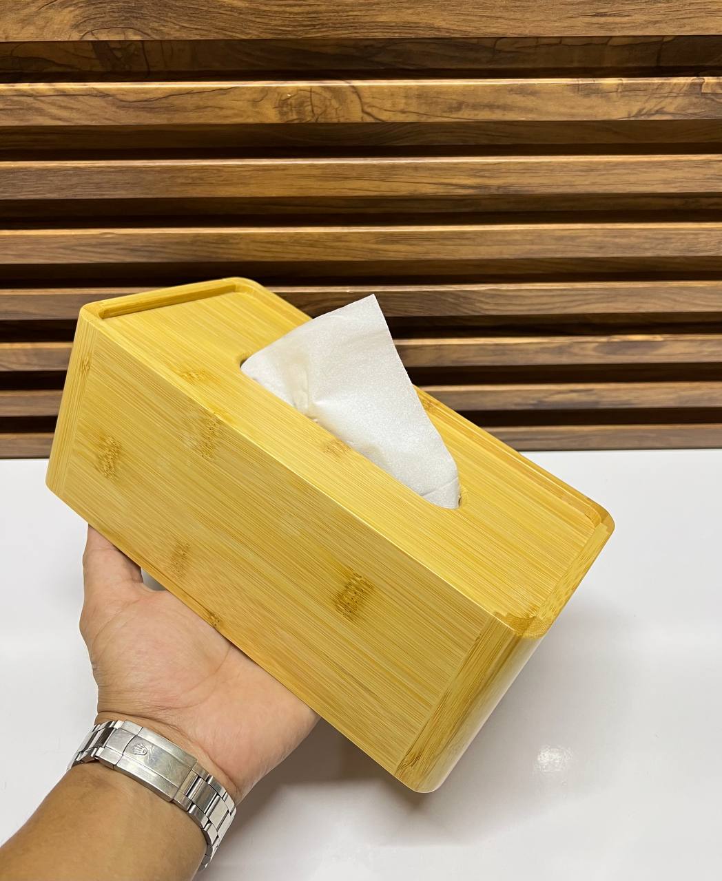 Boîte à mouchoirs en bambou - Design minimaliste et élégant