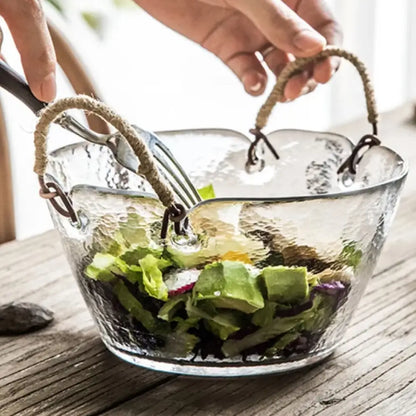 Bol de Service en Verre Transparent : Parfait pour les Repas Quotidiens et les Occasions Spéciales