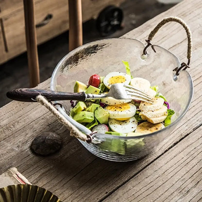 Bol de Service en Verre Transparent : Parfait pour les Repas Quotidiens et les Occasions Spéciales