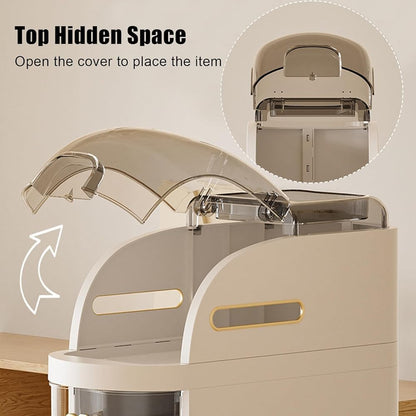 Meuble de Rangement Fin avec Roulettes et Tiroirs Transparents – Organisateur Gain de Place pour Salle de Bain