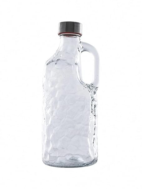 Bouteille en verre avec bouchon hermétique pour eau, jus, lait avec poignée, 1000ml