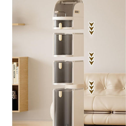 Meuble de Rangement Fin avec Roulettes et Tiroirs Transparents – Organisateur Gain de Place pour Salle de Bain