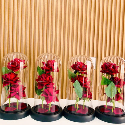 Rose Éternelle Rouge / Fleur Enchantée Lumineuse pour Épouse, Mère, Petite Amie.✨