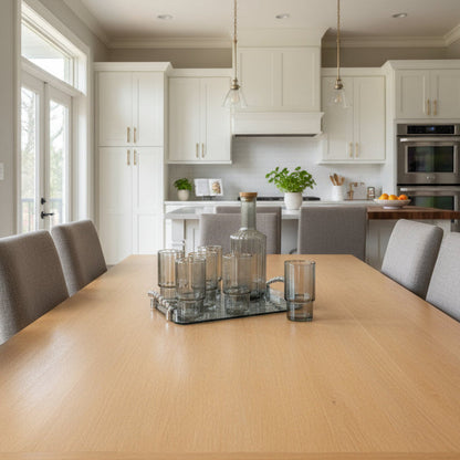 Service à eau en verre doré avec plateau 8 Piece