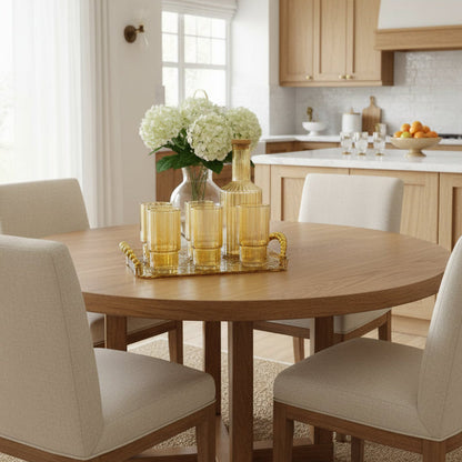 Service à eau en verre doré avec plateau 8 Piece