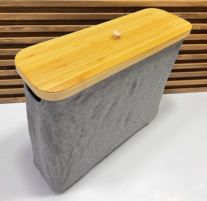 Organisateur de WC Imperméable avec Couvercle en Bois