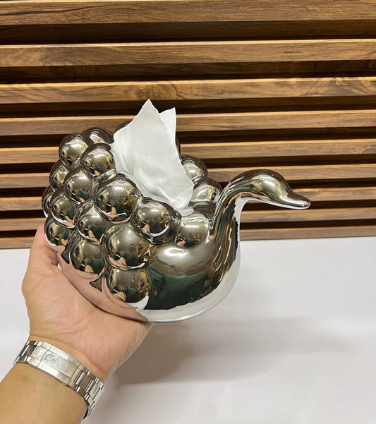 L'Élégance Plumes d'Or : Distributeur de Mouchoirs Canard