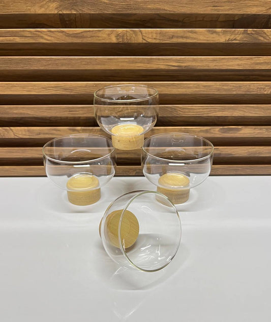 L'Harmonie Naturelle : Service de Bols en Verre et Bois
