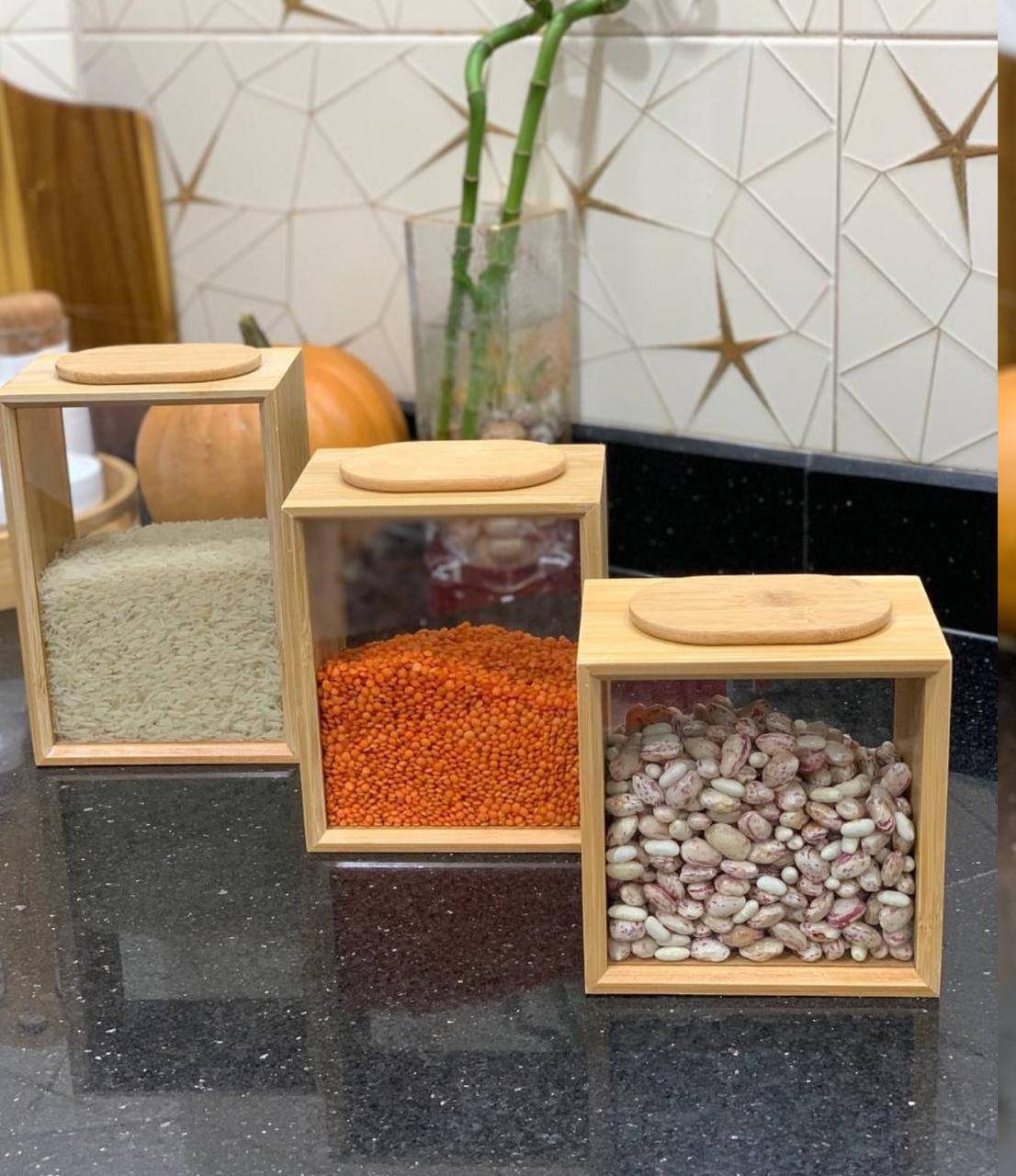 L'Écrin Naturel : Boîtes de Rangement en Bambou et Verre