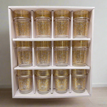 Verres à Thé Marocains Dorés (x12)