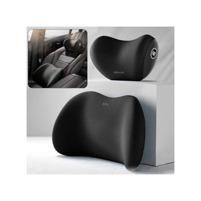 Kit Ergonomique Voiture Premium : Coussin Lombaire &amp; Repose-Tête en Mousse à Mémoire de Forme