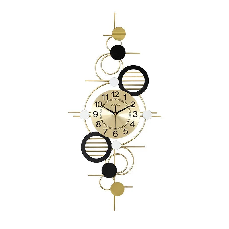 Horloge Murale à Quartz en Métal Doré – Design Élégant, Moderne et Lége