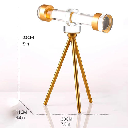 Jumelles en Cristal – Ornement de Décoration Astronomique Élégant pour Salon, Chambre ou Bureau