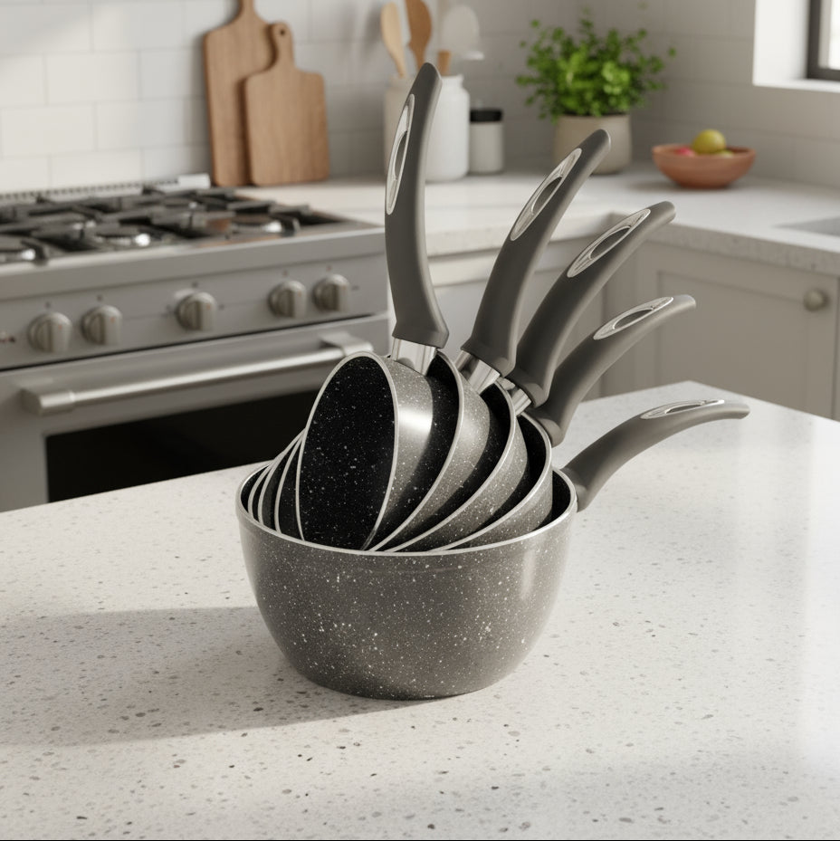 Ensemble de casseroles effet pierre