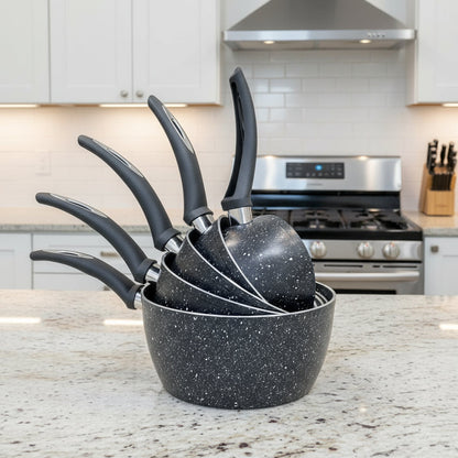 Ensemble de casseroles effet pierre