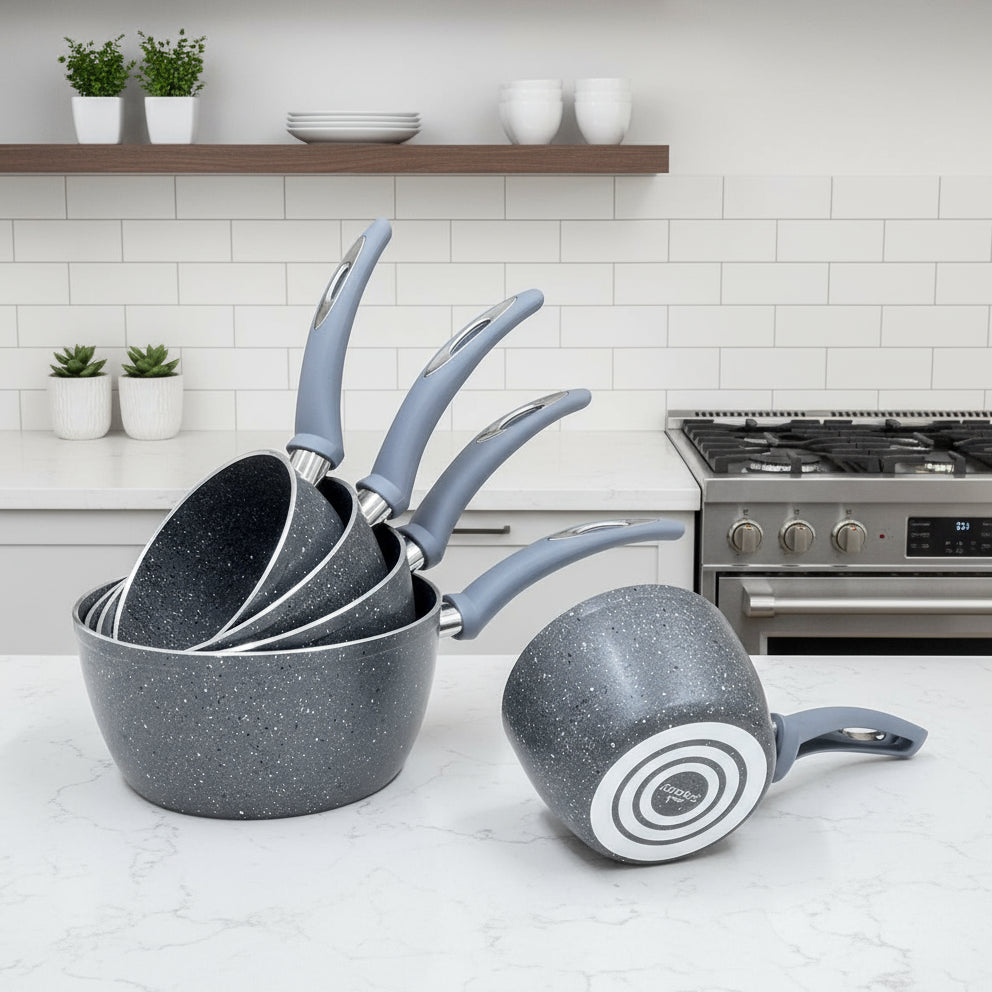 Ensemble de casseroles effet pierre