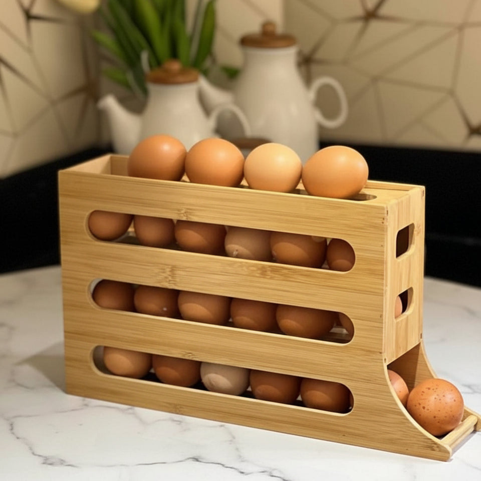 Range-œufs en bambou naturel