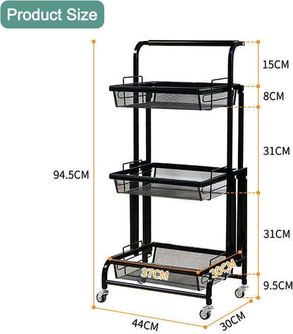 Chariot 3-en-1 Pliable et Mobile | vivana Rangement Intelligent pour la Maison