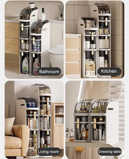 Meuble de Rangement Fin avec Roulettes et Tiroirs Transparents – Organisateur Gain de Place pour Salle de Bain