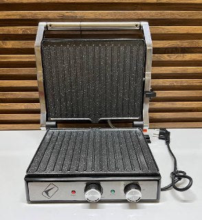 Grill Multifonction avec Plaques Antiadhésives et Revêtement Granit - Parfait pour Paninis et Viandes