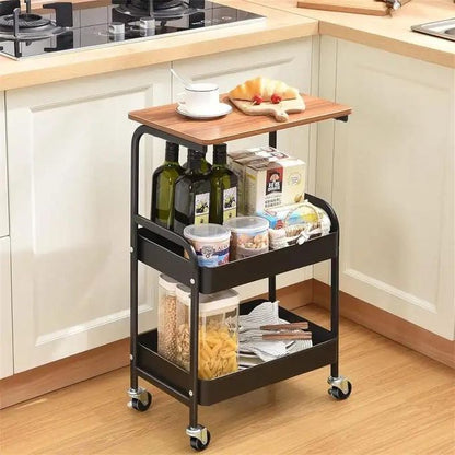 Chariot de Rangement Mobile 2 Niveaux avec Roulettes – Design Moderne &amp; Pratique