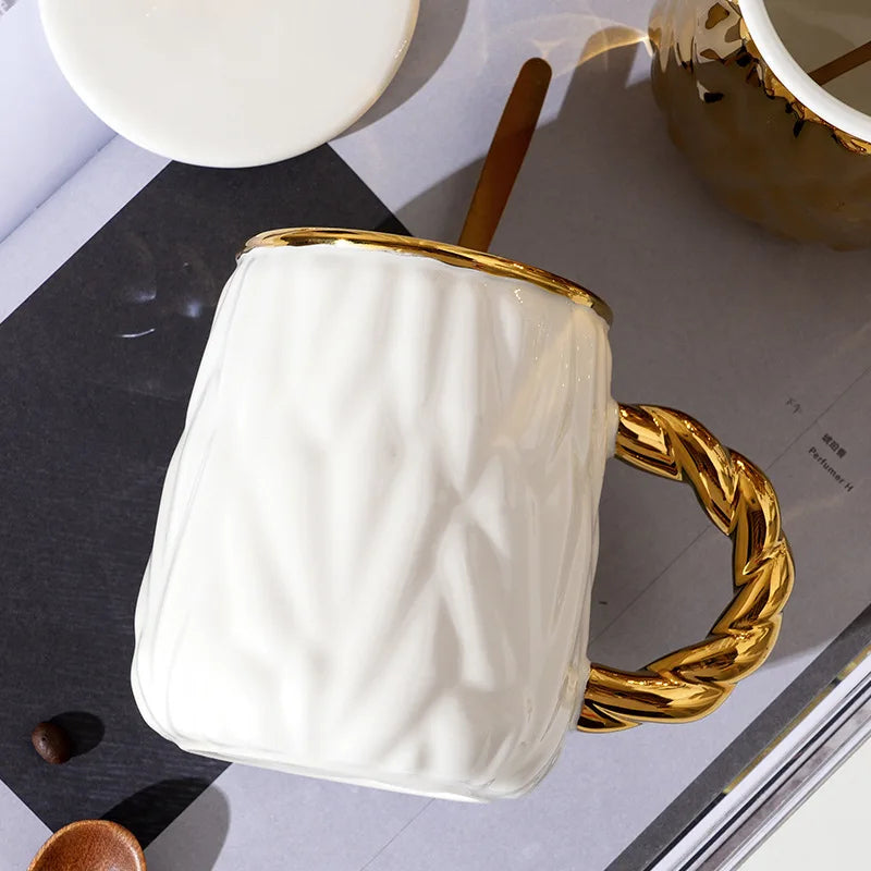 Tasse en Céramique d'Élan – Luxe et Grande Capacité pour Couple 350 ml