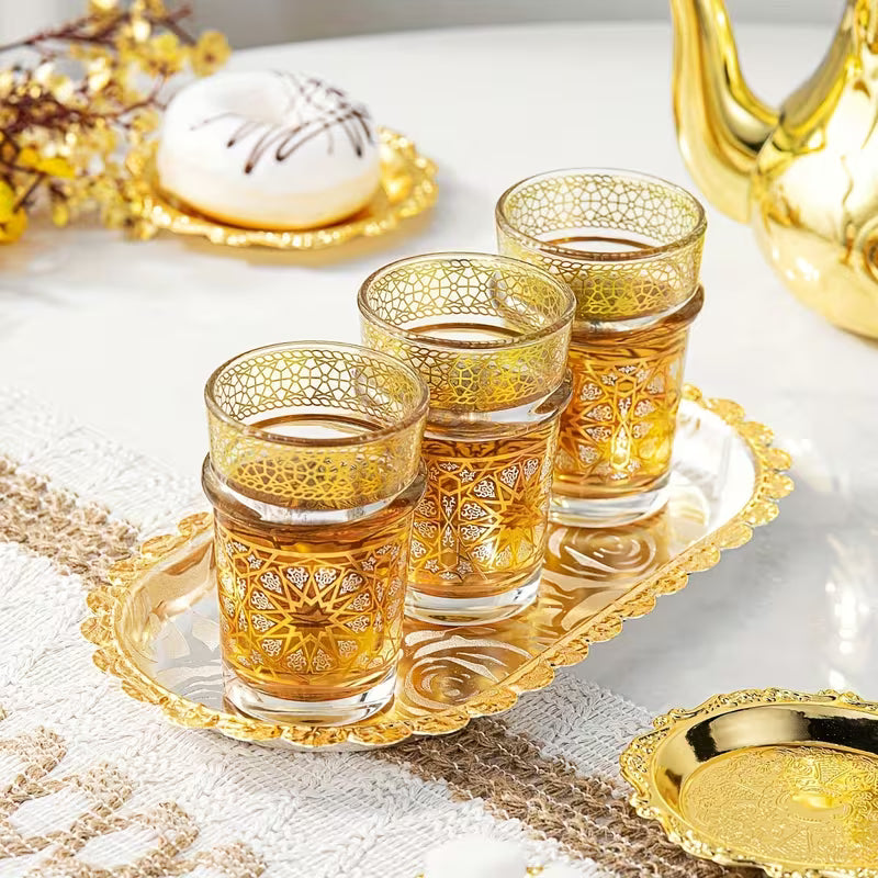 Verres à Thé Marocains Dorés (x12)