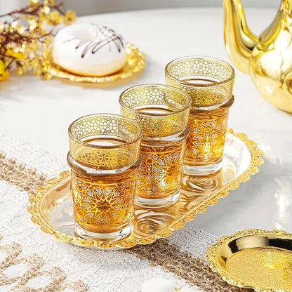 Verres à Thé Marocains Dorés (x12)