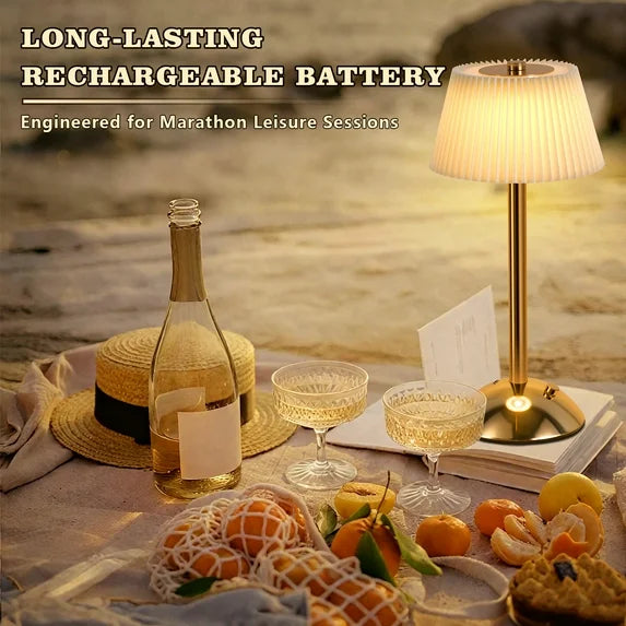 Lampe de Table Sans Fil Rechargeable Dorée – Éclairage LED Moderne et Élégant