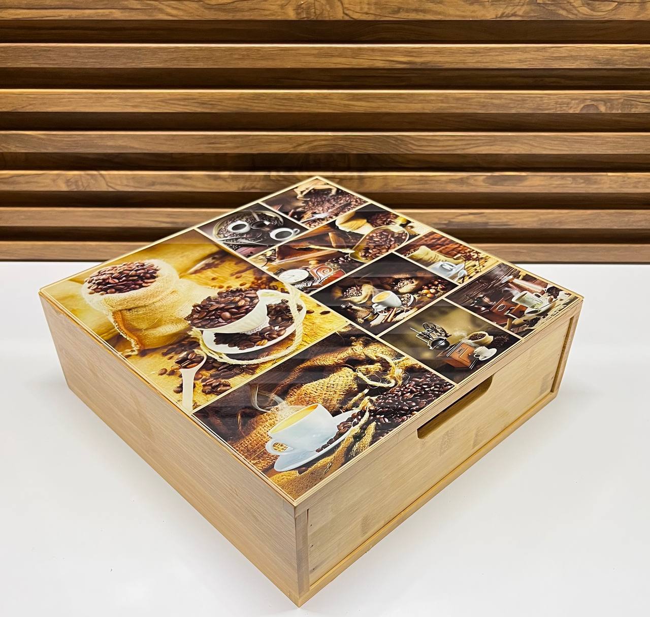 Boîte de Rangement en Bois pour Café et Thé - Design Élégant et Fonctionnel