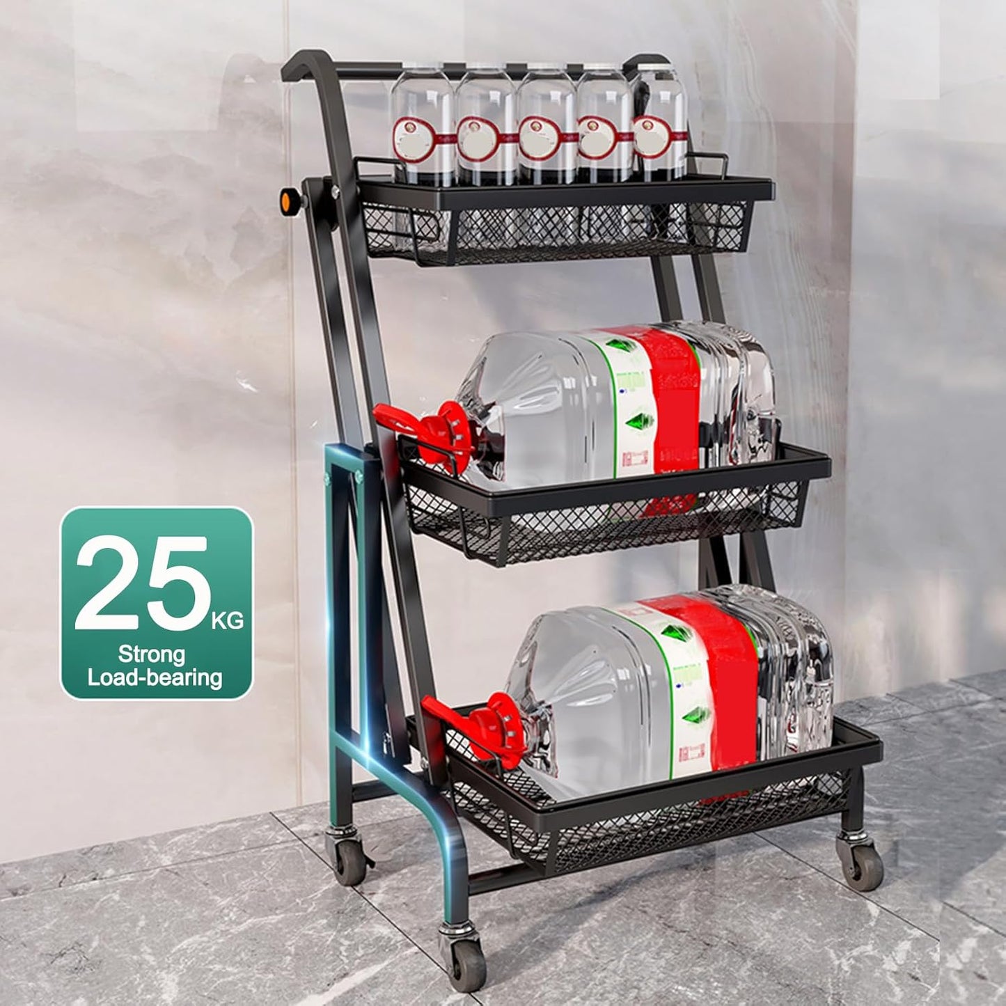 Clinson FlexiCart™ – Chariot 3-en-1 Pliable et Mobile | Rangement Intelligent pour la Maison