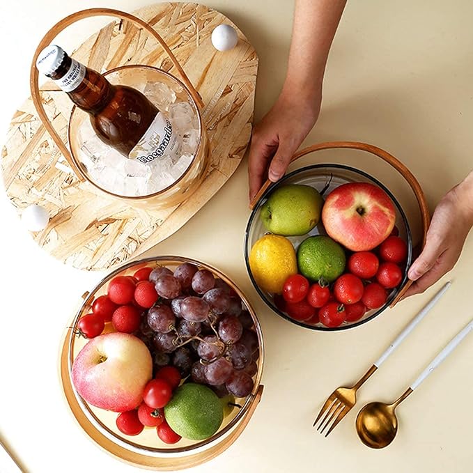 Corbeille à Fruits Nordique en Verre - Bol à Salade Japonais