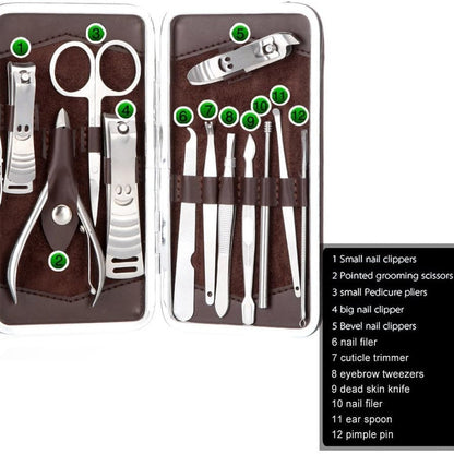 Set Manucure Pédicure 12 en 1 BinKe – Coupe-Ongles Inox