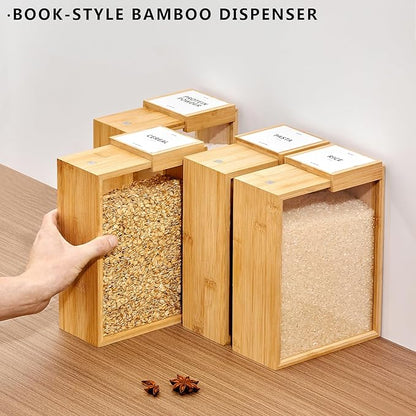 Récipient de stockage alimentaire en bambou transparent de 2 000 ml