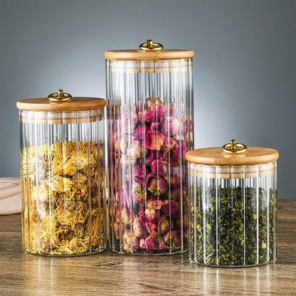 Glass Jars With Wooden Lids