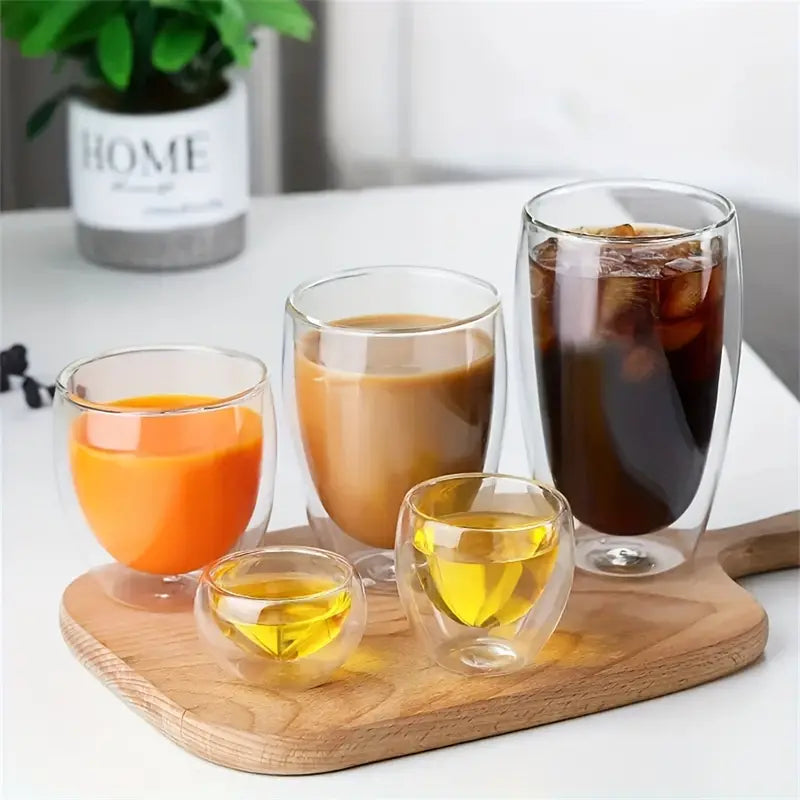 3 Verre à Double Paroi pour Boissons Chaudes et Froides