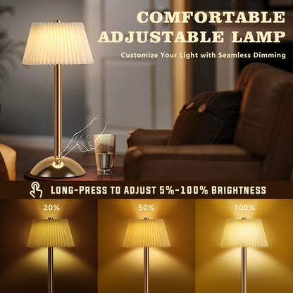 Lampe de Table Sans Fil Rechargeable Dorée – Éclairage LED Moderne et Élégant
