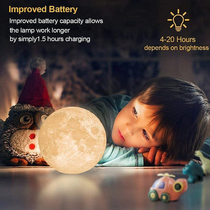Lampe Lune 3D LED Rechargeable 16 Couleurs