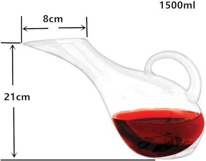 Carafe 100 % sans plomb avec poignée inclinable en cristal