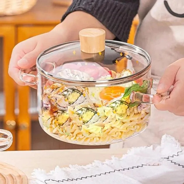 Casserole en verre 2.5L avec couvercle résistant à la chaleur