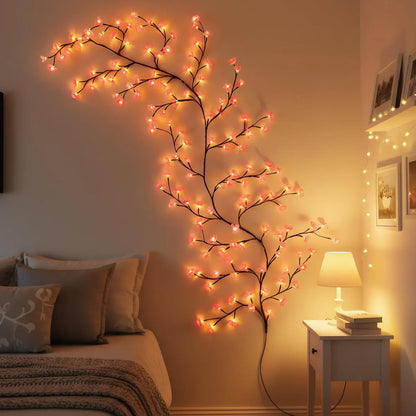 lumineuse LED en forme de fleurs de cerisier, 96 LED, 1,8 m