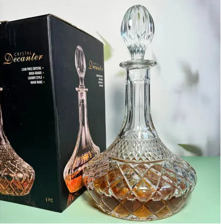 Carafe Décanteur en Cristal Gravé – Bouteille de Luxe avec Coffret Cadeau