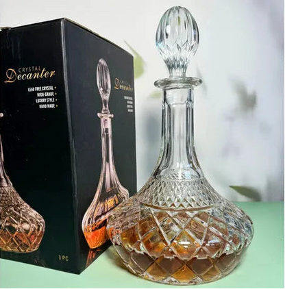 Carafe Décanteur en Cristal Gravé – Bouteille de Luxe avec Coffret Cadeau